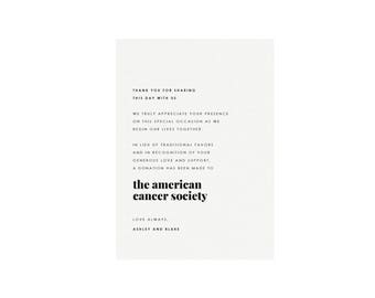 Wedding Donation Sign: Fairfax In Lieu of Favors (PDF Instant Download)