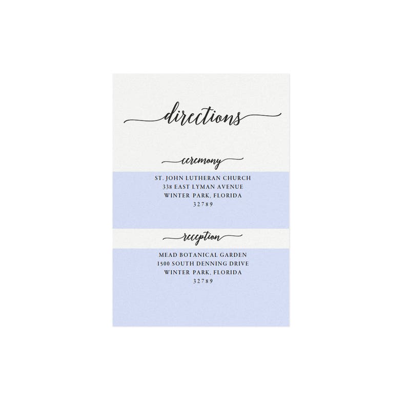 Adel Printable Wedding Directions Card Template Printable Etsy
