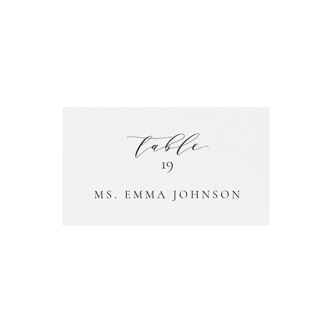 Melia 3.5x2 Escort Card Template Avery 5302 Calligraphy Etsy