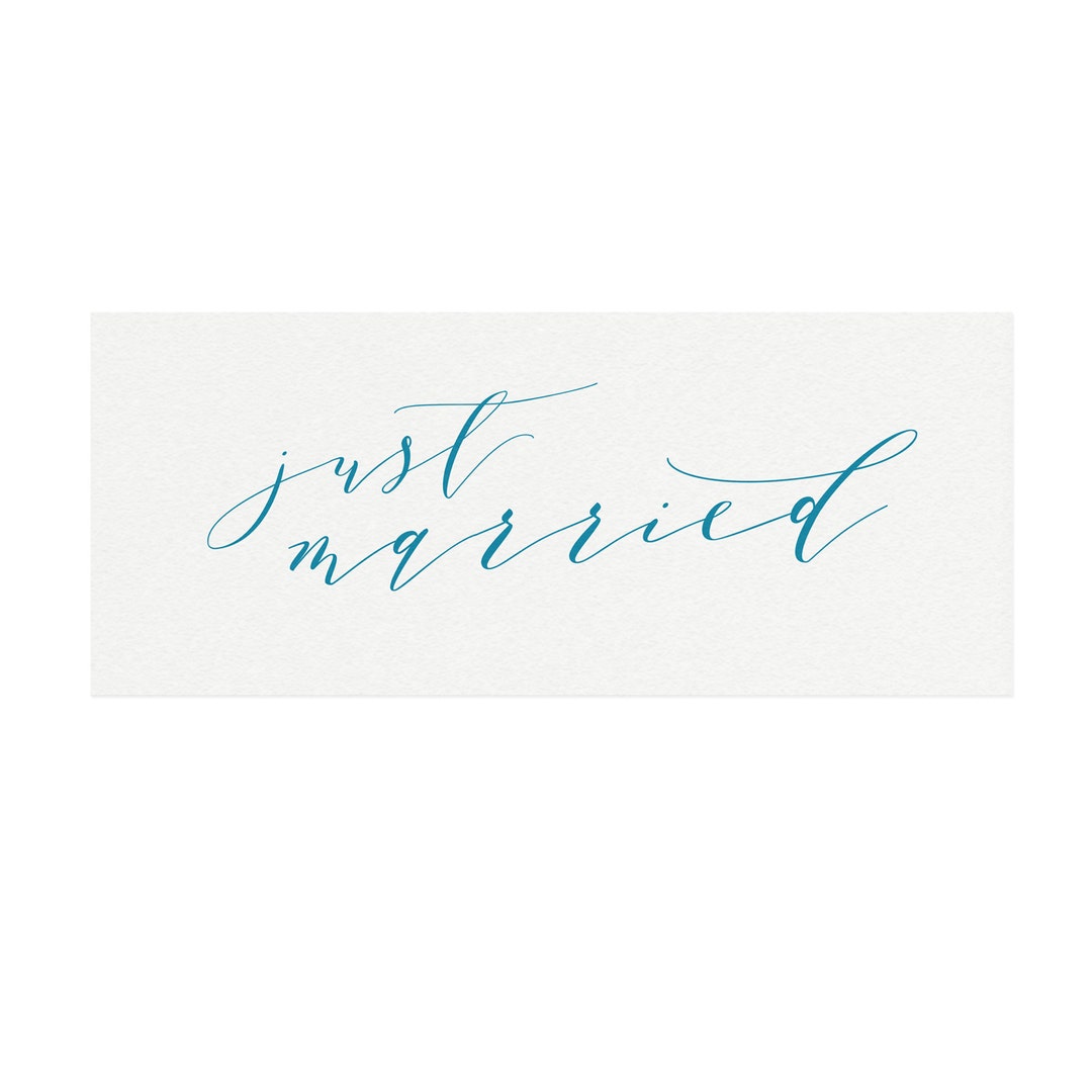 Printable 10x24 Just Married Sign Calligraphy Script Just - Etsy