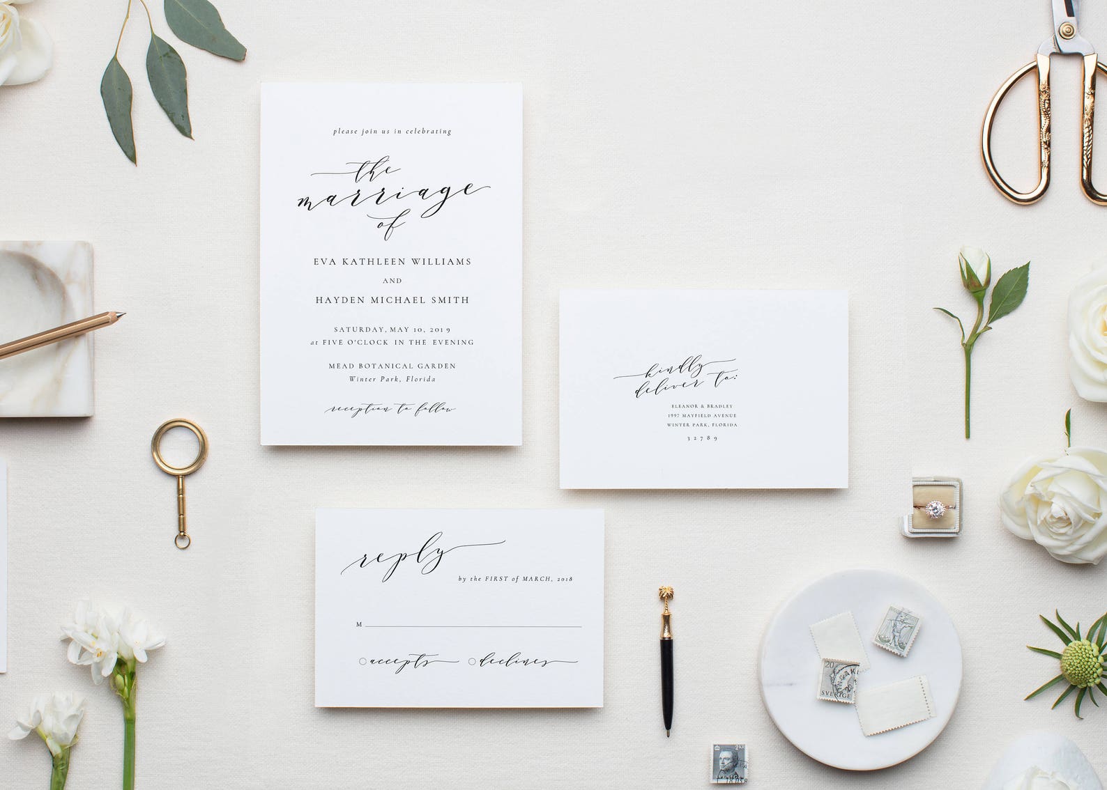 Melia: 3-Piece Printable Wedding Invitation Template Reply - Etsy España