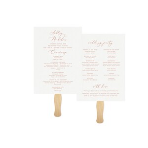 Rose Gold Catholic Wedding Program Fan Template: Blush Pink, Editable (Digital Download)