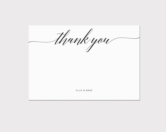 Printable Thank You Card Template, Whimsical Calligraphy Thank You Card ...