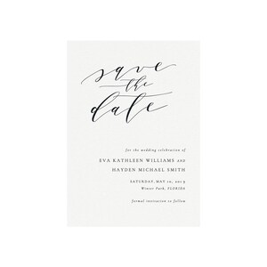 Melia: Instant Printable Save the Date Template, Calligraphy Save the Date, Script, Simply Editable Template, PDF Instant Download