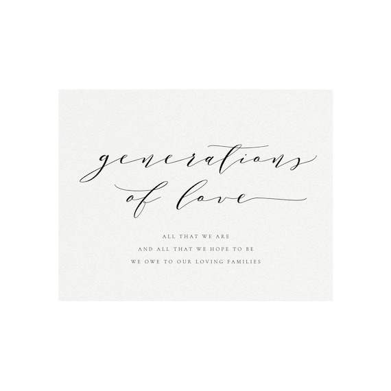 5x7 /& 8x10 non-editable GENERATIONS OF LOVE signs | pdf and jpg digital download high resolution