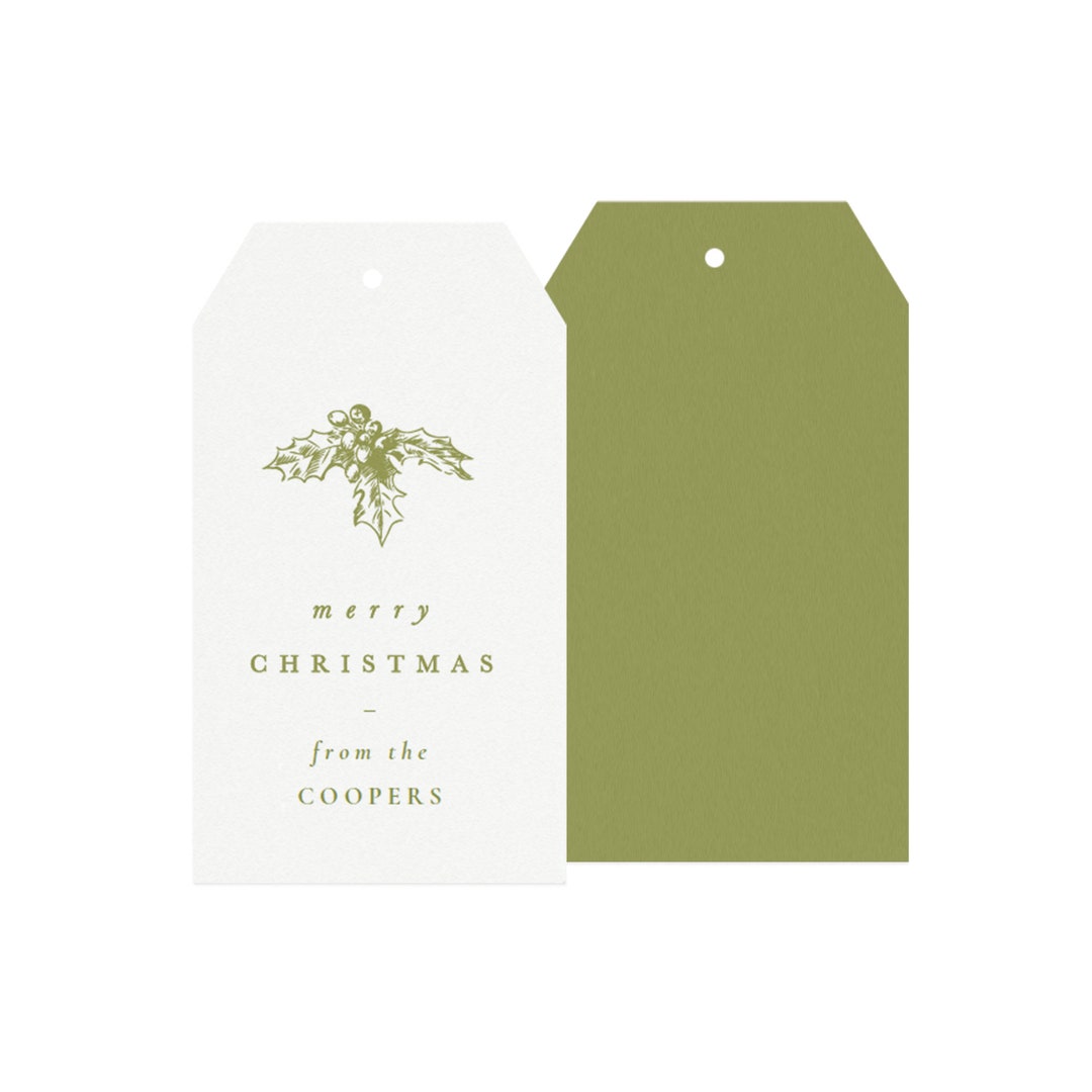 Printable Holly Gift Tag Template, Classic Christmas, Editable ...