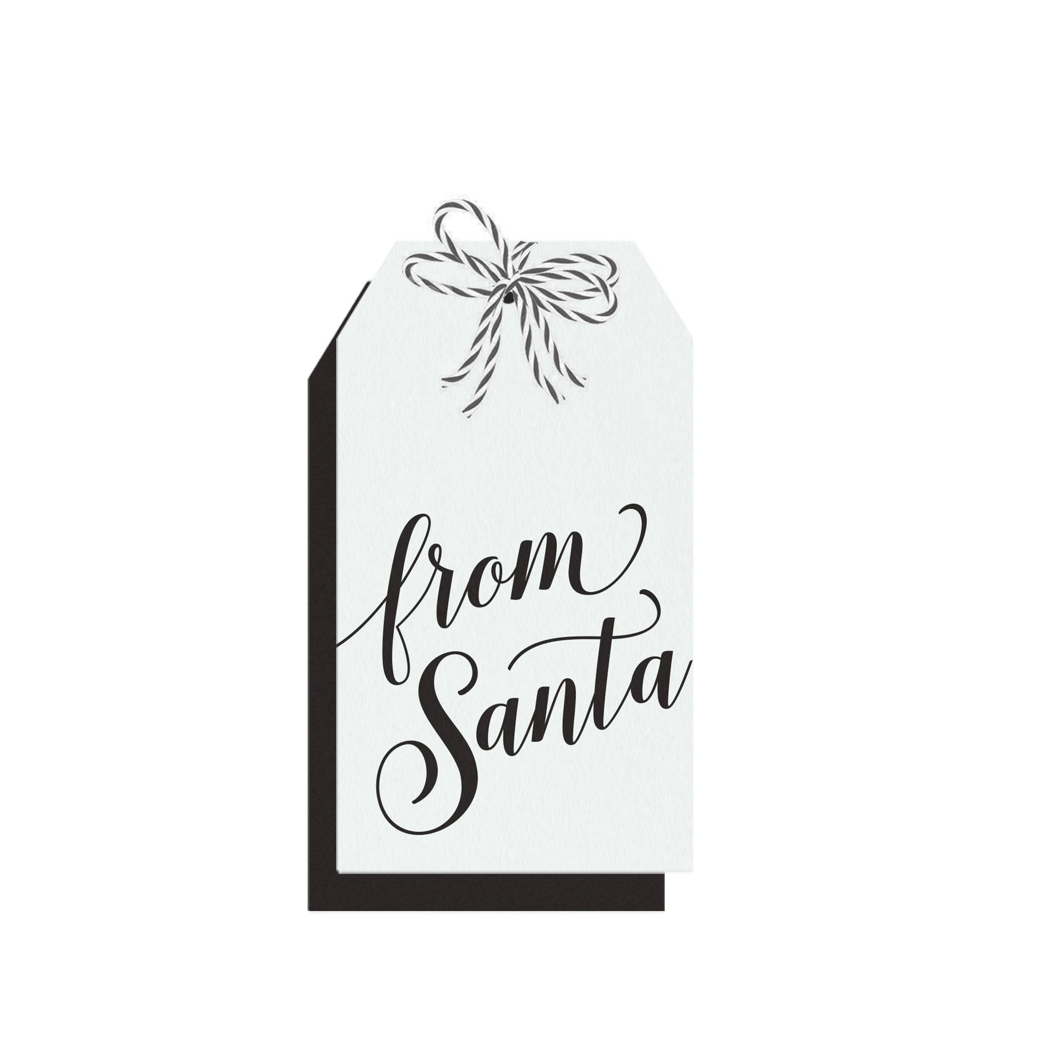 From Santa Printable Gift Tag in Black Present Tag Gift Bag Etsy UK