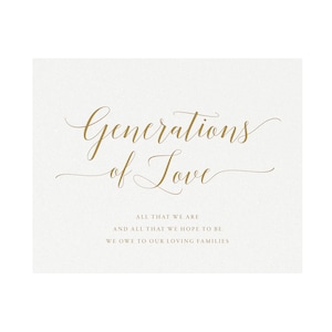 5x7 /& 8x10 non-editable GENERATIONS OF LOVE signs | pdf and jpg digital download high resolution