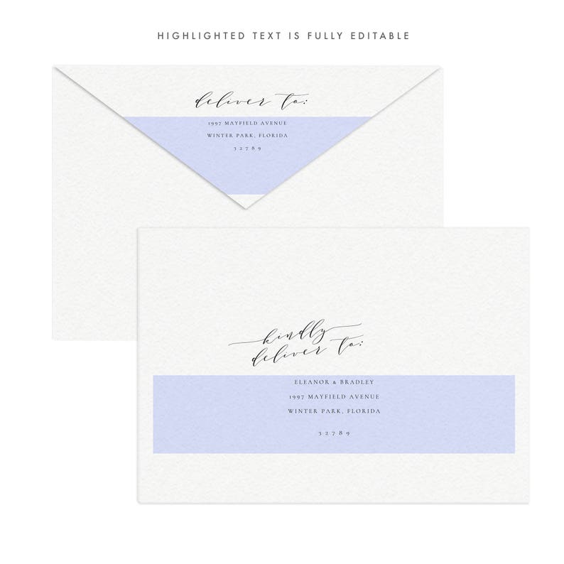 Melia: A7 Printable Wedding Invitation Envelope Template A7 - Etsy