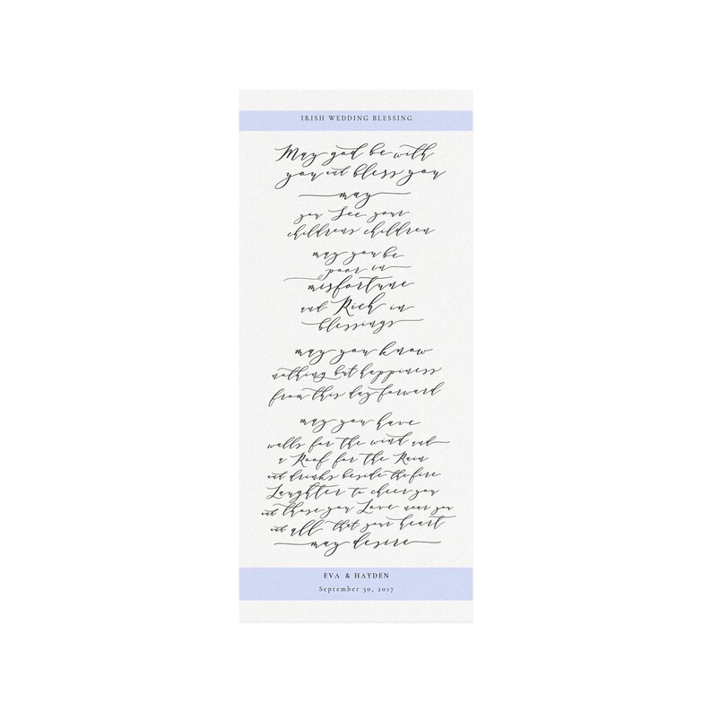Melia: 4x9 Printable Wedding Blessing Template Calligraphy - Etsy