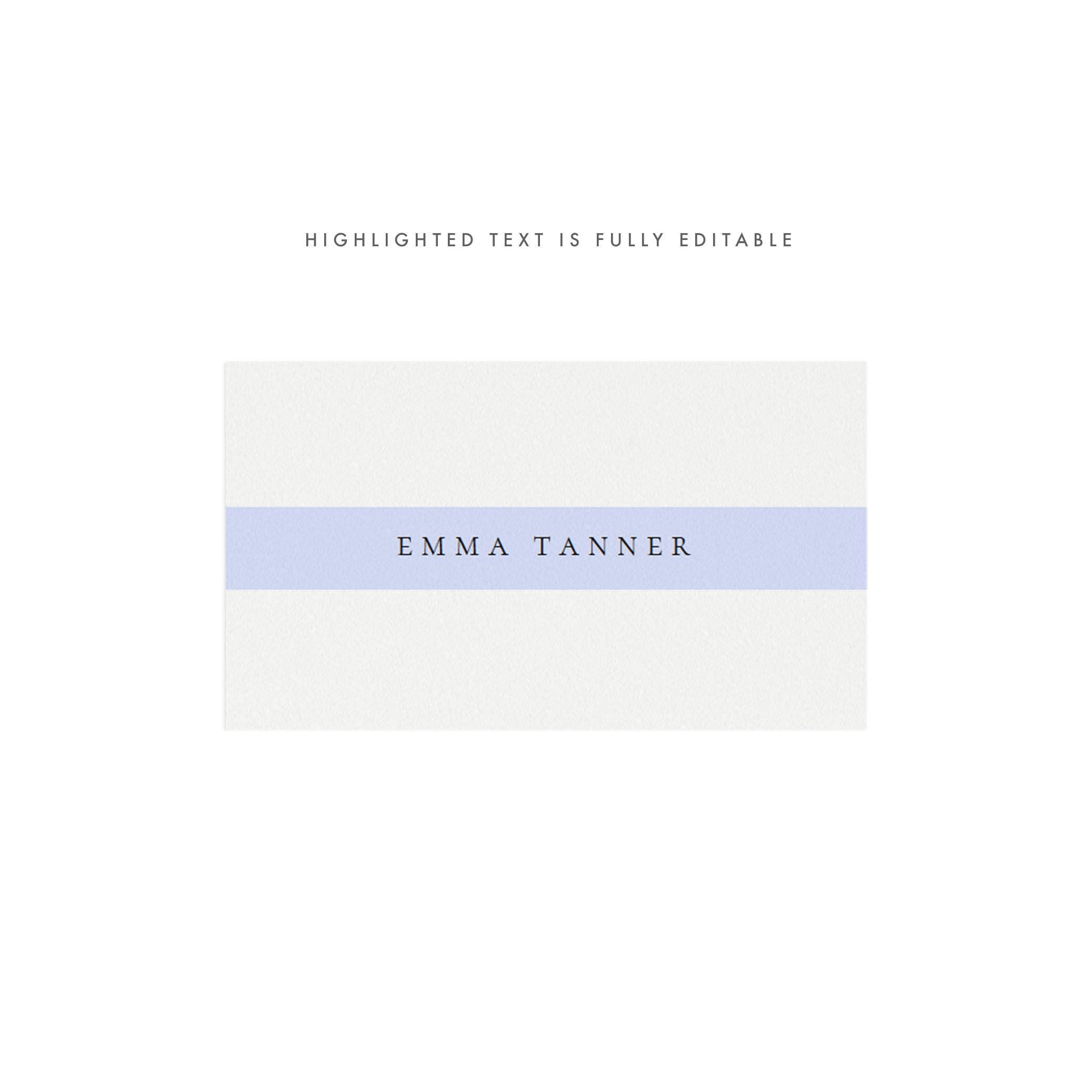 Flat AND Folded Place Card Template 3.5x2 Minimalist - Etsy