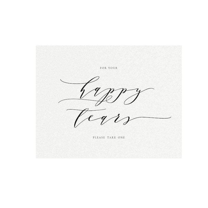 PDF Instant Download Wedding Table Sign Tears of Joy Wedding Reception Sign Melia: 8x10 Printable Happy Tears Sign Tissue Sign Printable