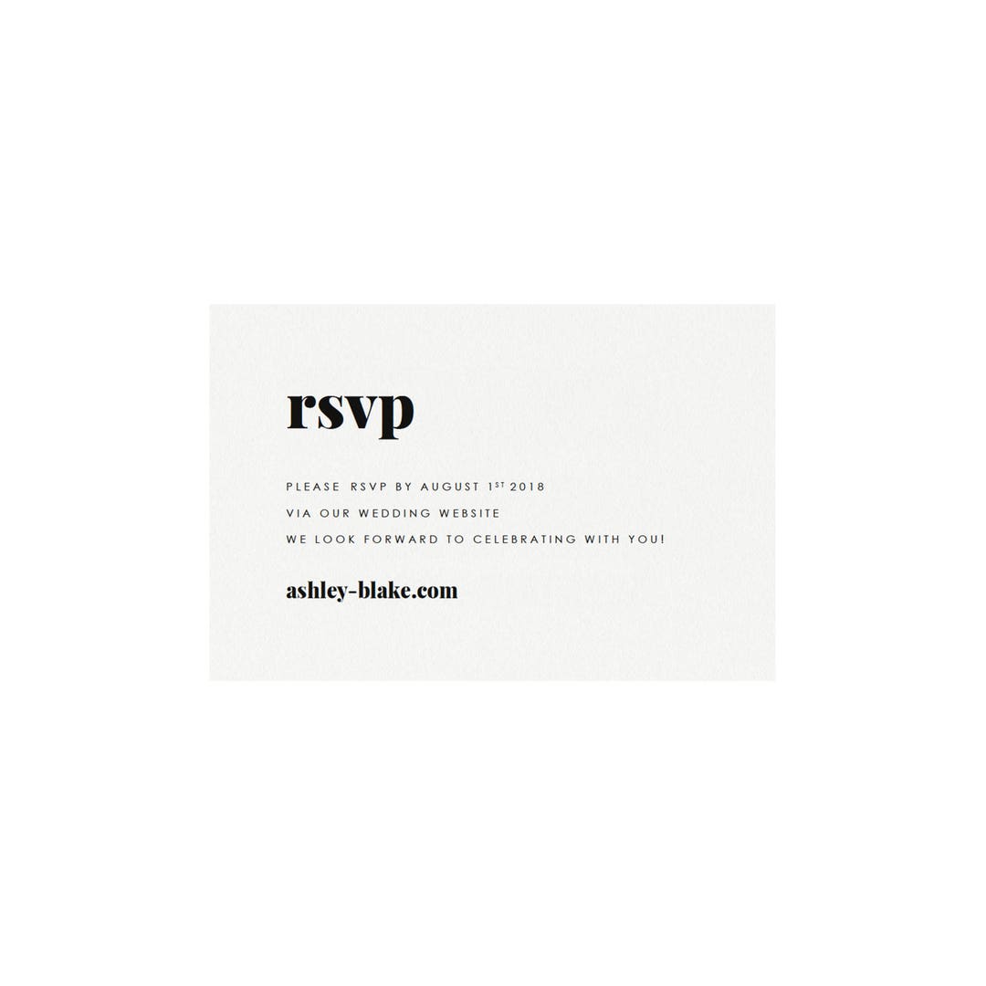 Sample Rvsp Emale Fairfax: RSVP Card in Black, Email Reply, Printable Wedding Website ...