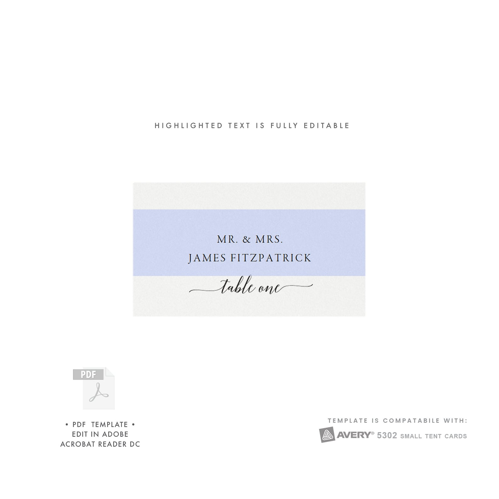 Adel AVERY 5302 Small Tent Cards Folded Escort Card Etsy