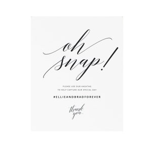 Printable Wedding Sign Template, Oh Snap Social Media Wedding Signage ...