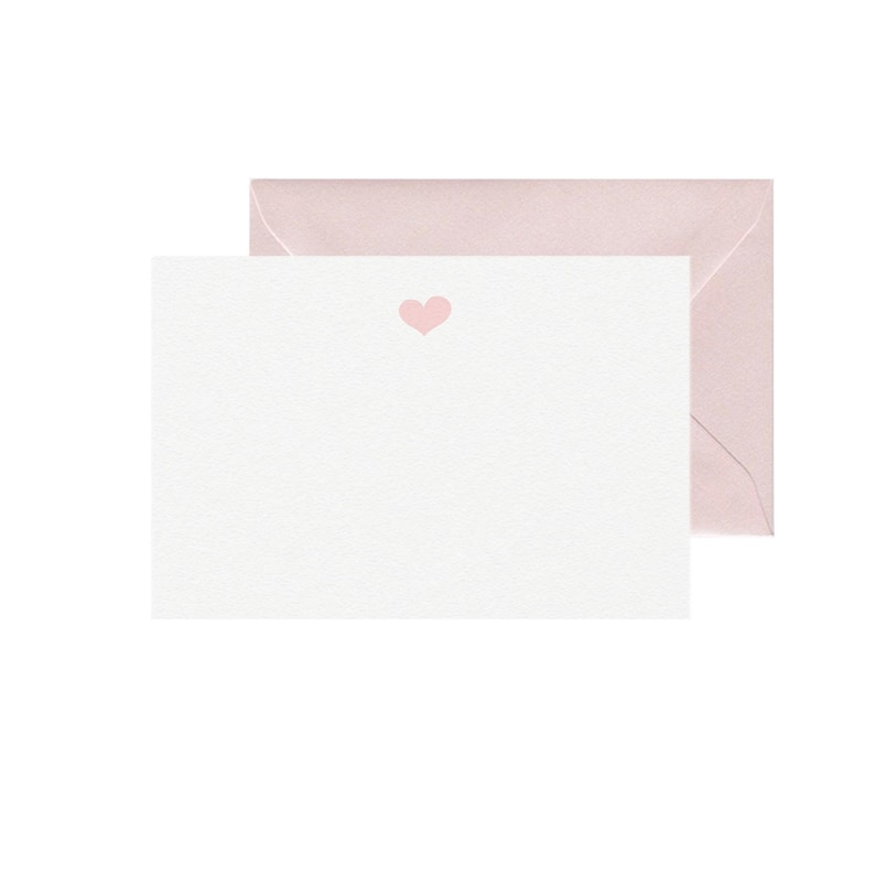 Pink Heart Note Card Set, Personalized Stationery, A2 Size - Etsy