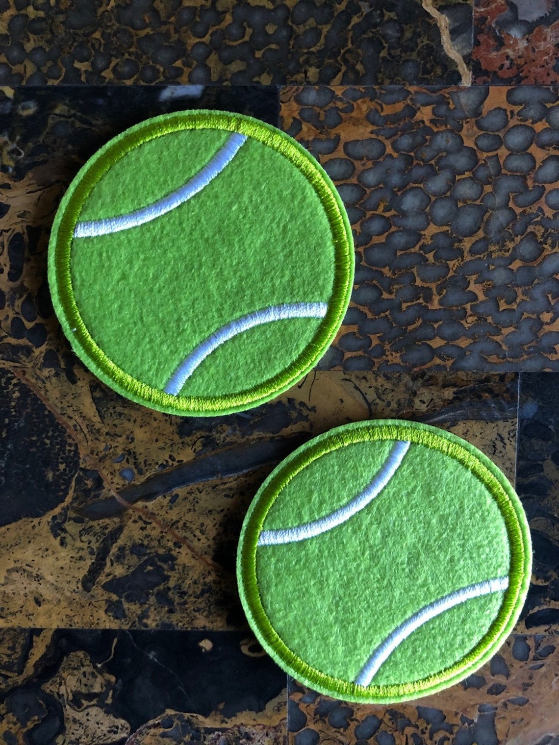 2 Tennis Ball Sport Felt Embroidered Iron On Sew On Patch Etsy