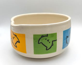 Colourful Cats Matcha Ceramic Chasen Bowl