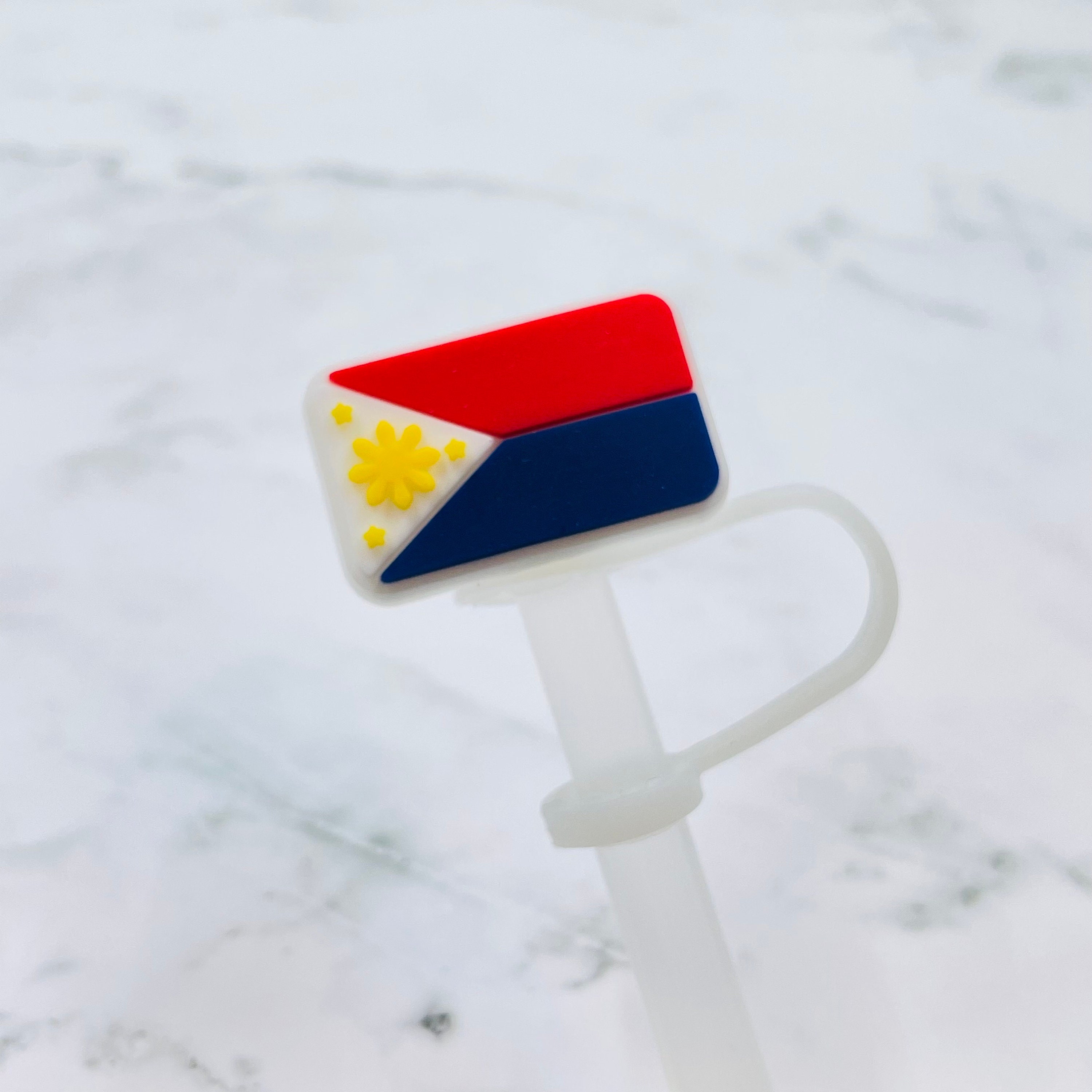 Philippines Flag Symbol Tagalog Pinoy Pinay Filipino Straw Topper Cover