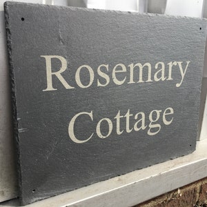 Any Size Engraved Natural Slate House Sign Name Number Ideal House Warming / Christmas Gift