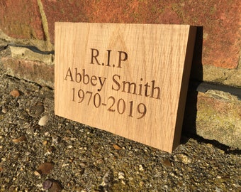 Any Text Memorial Plaque Personalised Plaques Engraved Plaque solid oak small/medium and large sizes custom message