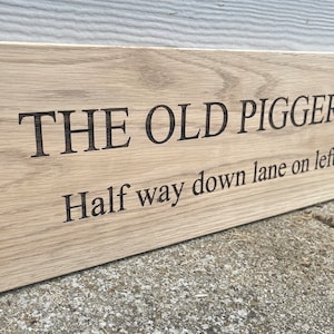 Personalised Oak House Number Sign, House Name Sign, Cottage Name Sign, Engraved, Carved, Custom Engraved, Wooden Plaque