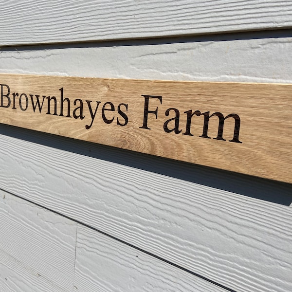 Oak engraved house signs *Handmade* Custom Personalised Solid Oak Engraved Wall Sign Plaque
