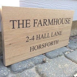 Engraved Solid Oak Personalised Any Text Sign, plaque, House Warming Gift, Wall Decoration - multiple sizes available small - XXXL sizes