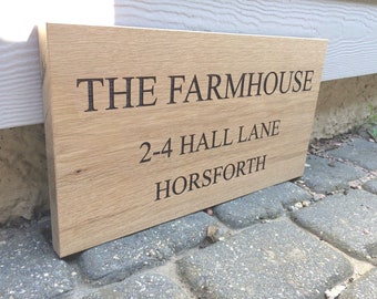 Engraved Solid Oak Personalised Any Text Sign, plaque, House Warming Gift, Wall Decoration - multiple sizes available small - XXXL sizes