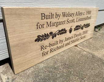 Solid oak Custom Engraved Plaque solid timber hardwood personalised carved house sign natural timber house name plate business signage