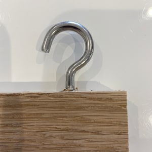 Oak sign hanging hook 50mm stainless steel threaded screw in hook for hanging signs / wall fittings stainless steel sign hook solution