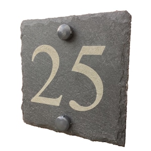 Modern Slate house sign plaque door number natural stone slate engraved door number sign slate front door number low cost engraved sign