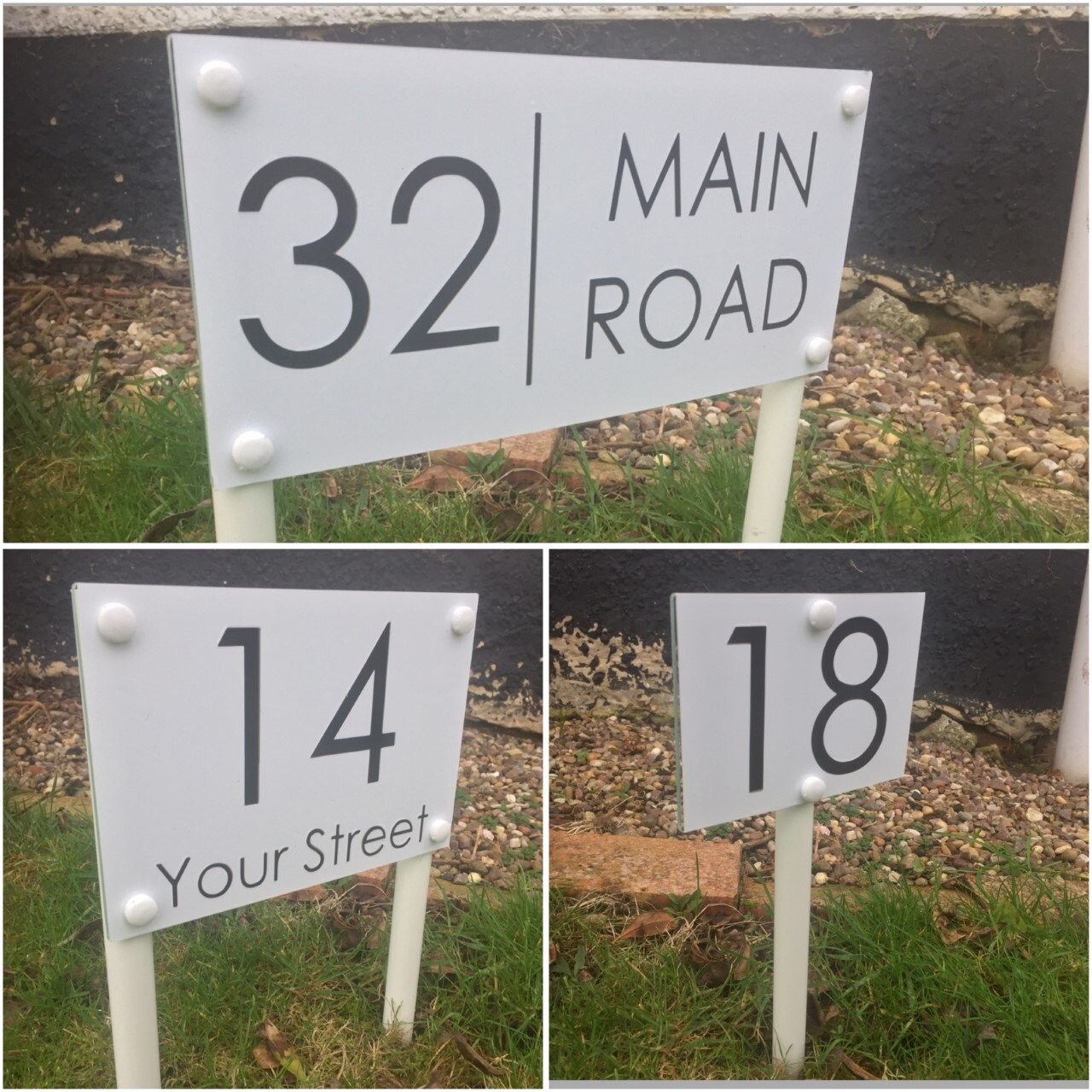 Freestanding modern house sign door number street name / house Etsy