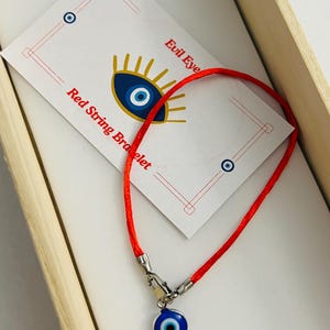 Silver Evil Eye Red String Bracelet - Protection, Blessings & Positive Energy