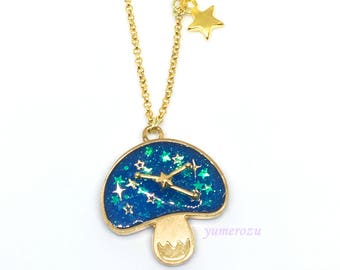 Starry Mushroom Constellation Necklace