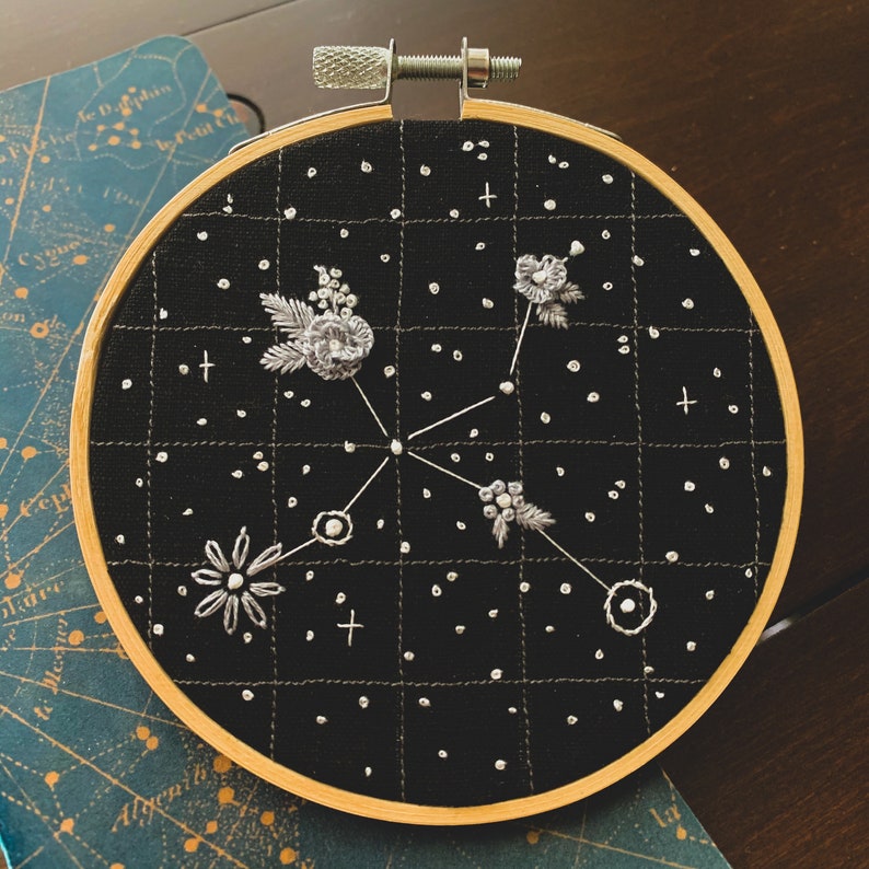 Floral Constellation Embroidery Cygnus image 2