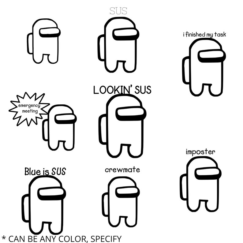 among us stickers and vinyl decals etsy
