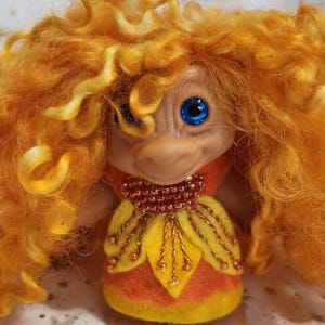 Custom Witchy Wishnik Troll Doll - Solaris Sunflower
