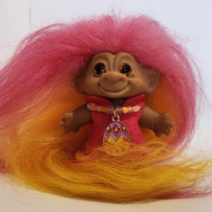 Custom Dam Troll Doll - Easter Pink and Yellow