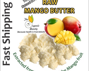 16 OZ / 1 Pfund 100 % reine rohe Mangobutter, völlig natürlich und raffiniert – Körperbutter