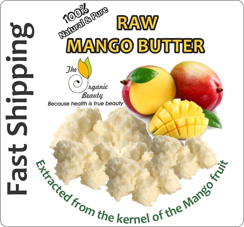 16 OZ / 1lb 100 Pure Raw Mango Butter Completely Natural & Refined