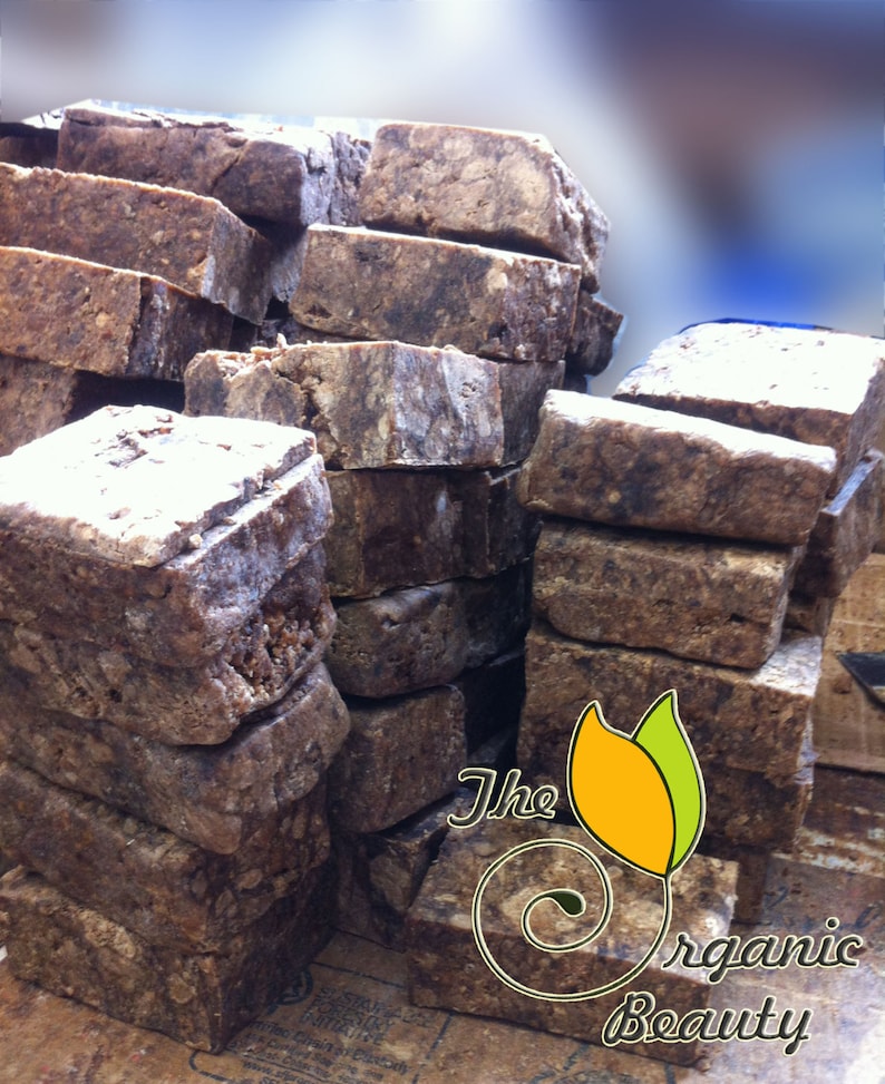 8 oz pure RAW AFRICAN BLACK soap Natural Organic African Black Soap 8 oz bar . Amazing for the Skin 8 oz Real Fresh from Ghana Africa image 1