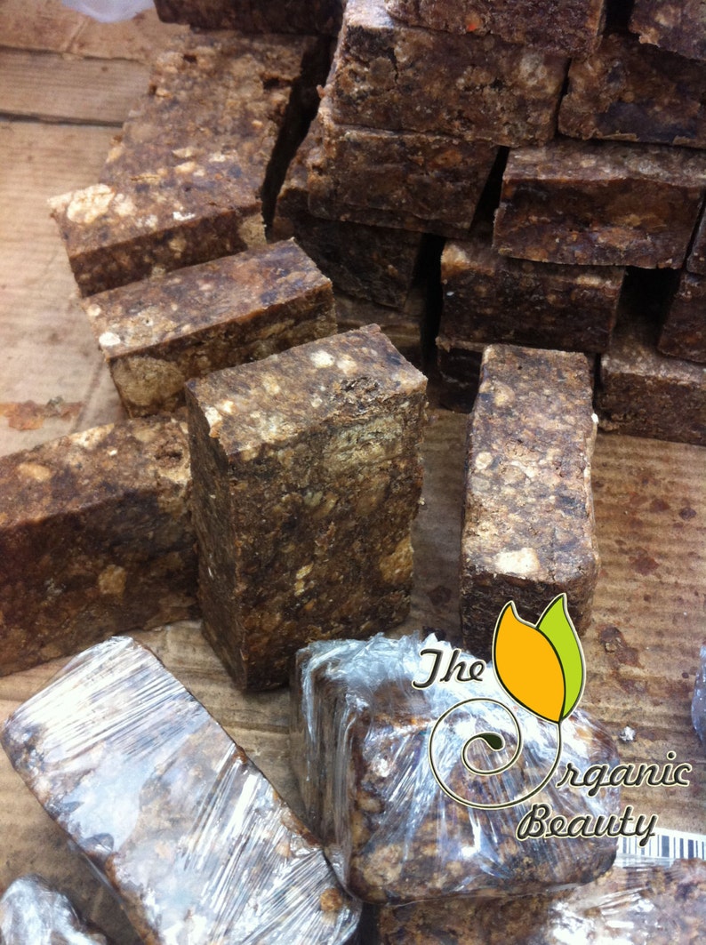 8 oz pure RAW AFRICAN BLACK soap Natural Organic African Black Soap 8 oz bar . Amazing for the Skin 8 oz Real Fresh from Ghana Africa image 2