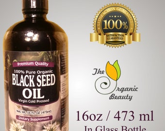 16 oz 100% puro aceite de semilla negra comino prensado en frío Nigella Sativa VIRGEN Orgánico