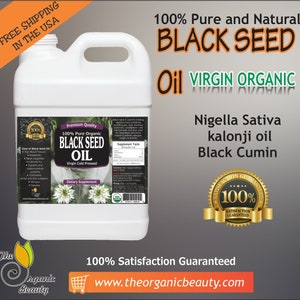 32 oz 100% Pure Virgin Organic Black Seed Oil Cold Pressed / Black Cumin Nigella Sativa Fresh Organic   -  FREE SHIPPING