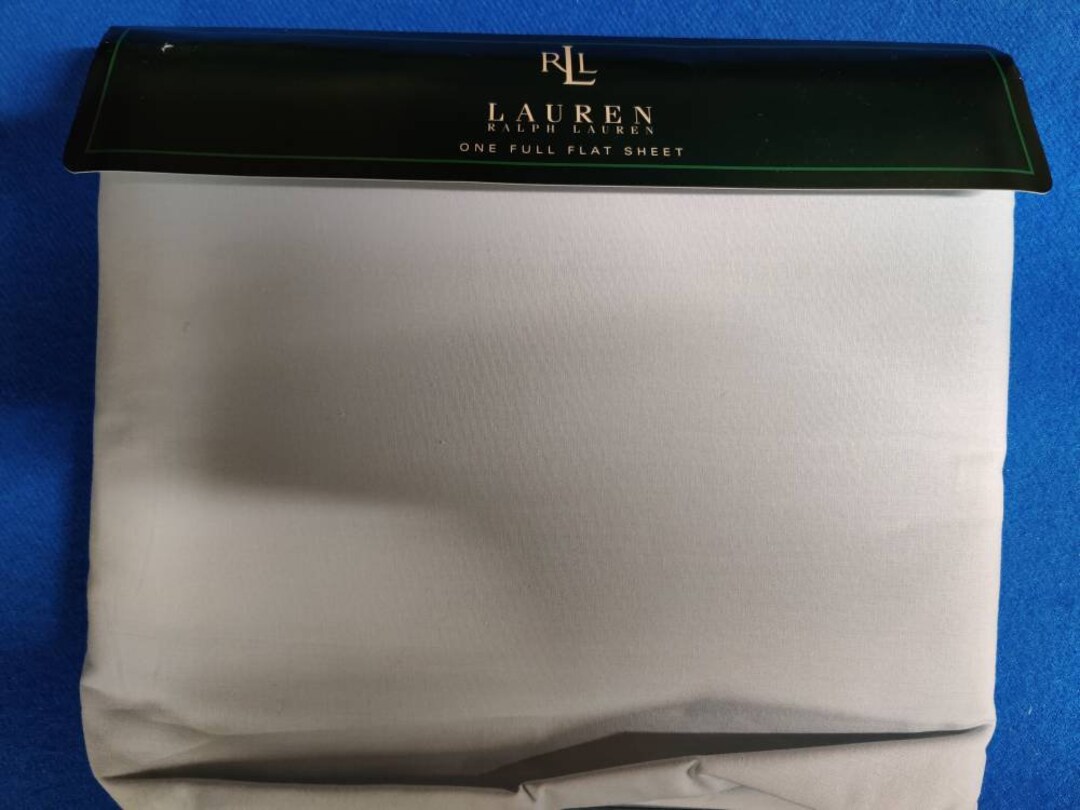 Ralph Lauren Full Flat Sheet Light Blue Colorway. 100 Percent Cotton
