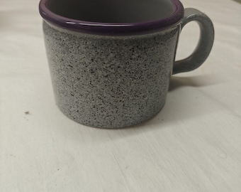 Vintage Baldelli Italy Italian Pottery Coffee Mug Purple & Gray Speckled 12 Oz
