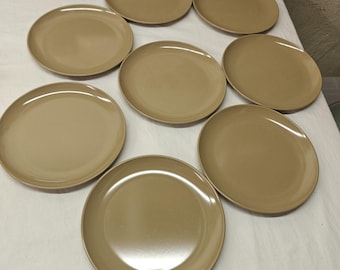 Vintage~Boontonware~Melmac~Dessert Plates~Brown~5 7/8"~8 Plates~1960's