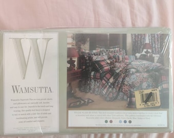 Wamsutta Supercale Plus Twin Flat Sheet, Tyler Plaid Hunter pattern, NIP New in Package