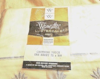 Vintage Wamsutts Twin Flat sheet 72 x 108 NIP New In Package cotton/rayon
